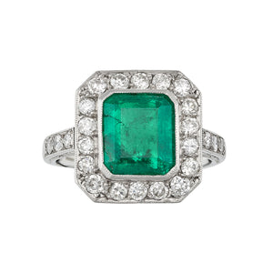 *NEW* 1970s Emerald and Diamond Ring