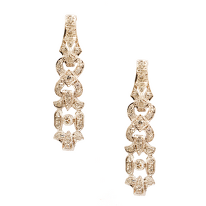 *NEW* Art Deco Diamond Drop Earrings in Platinum
