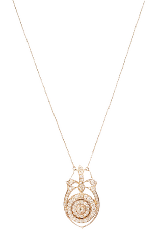 *NEW* Edwardian Diamond Pendant and Brooch set in 18ct Yellow Gold on Platinum
