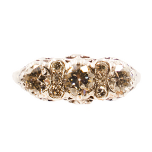 *NEW* Art Deco Diamond 3 Stone Ring in Platinum