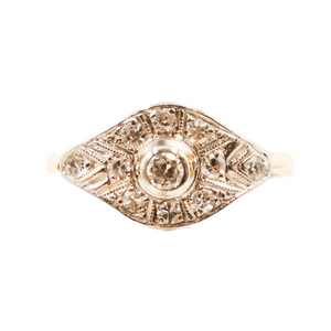 *NEW* Edwardian Diamond Plaque Ring in 18ct Yellow Gold