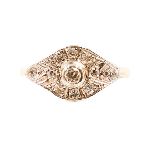 *NEW* Edwardian Diamond Plaque Ring in 18ct Yellow Gold