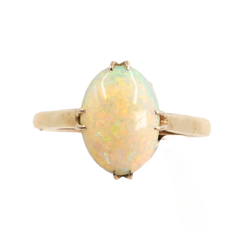 *NEW* Edwardian Opal Solitaire Ring in 9ct Yellow Gold