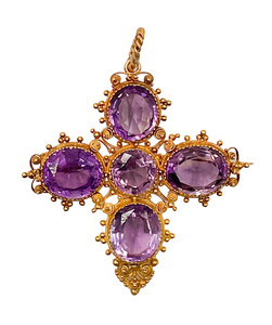 *NEW* Victorian Amethyst Brooch and Pendant in 18ct Yellow Gold