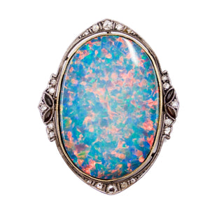 *NEW* Art Deco Opal and Diamond Brooch