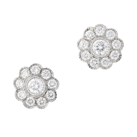 Vintage Diamond Clusters Earrings