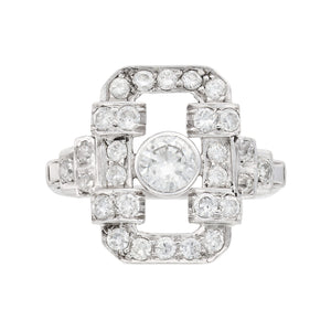 Art Deco Diamond Plaque Ring