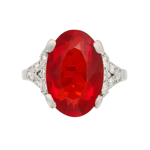 *New* Art Deco Fire Opal Ring