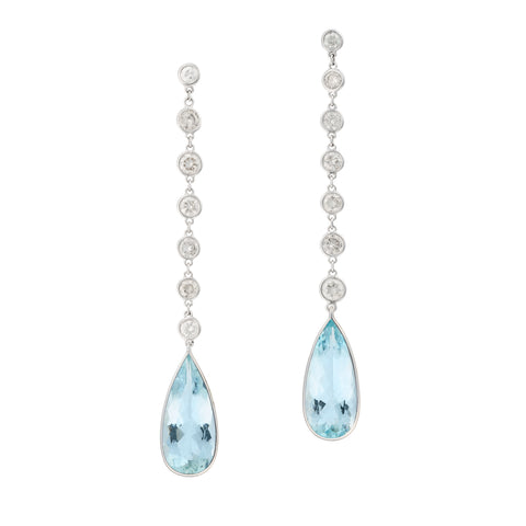 *NEW* Vintage Aquamarines and Diamonds Earrings