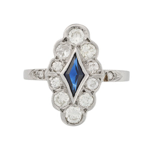 *NEW* Vintage Sapphire and Diamond Marquise Ring