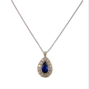 *NEW* Vintage Sapphire Pear Necklace