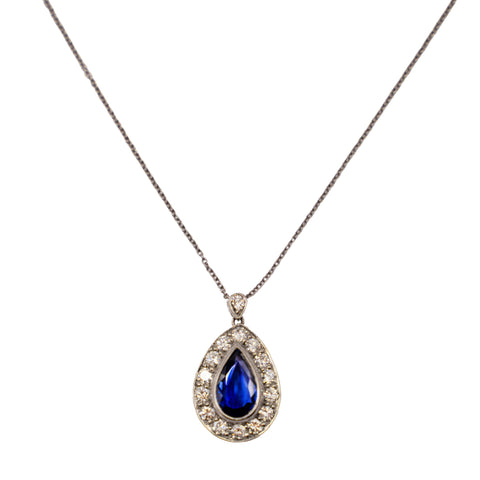 *NEW* Vintage Sapphire Pear Necklace